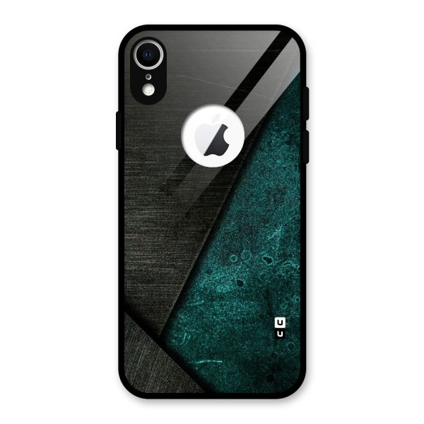 Dark Olive Green Glass Back Case for iPhone XR Logo Cut
