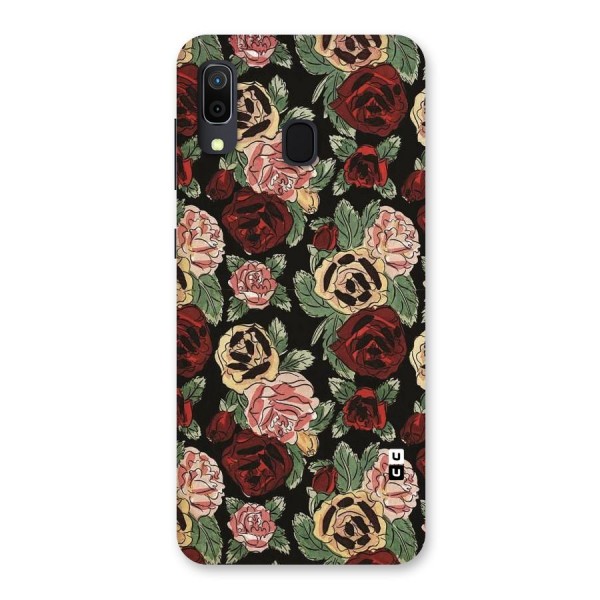 Dark Pastel Flowers Back Case for Galaxy A20