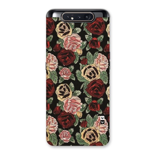 Dark Pastel Flowers Back Case for Galaxy A80