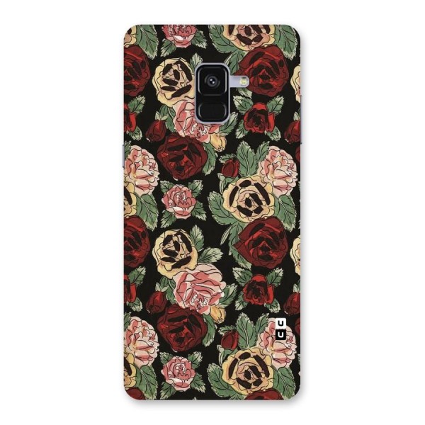 Dark Pastel Flowers Back Case for Galaxy A8 Plus