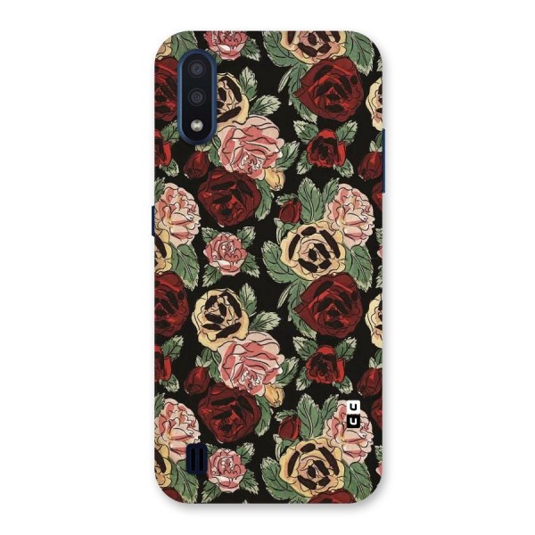 Dark Pastel Flowers Back Case for Galaxy M01