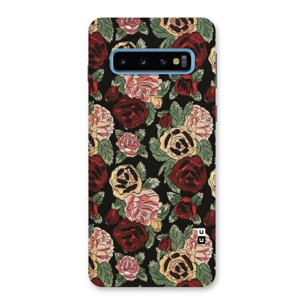 Dark Pastel Flowers Back Case for Galaxy S10