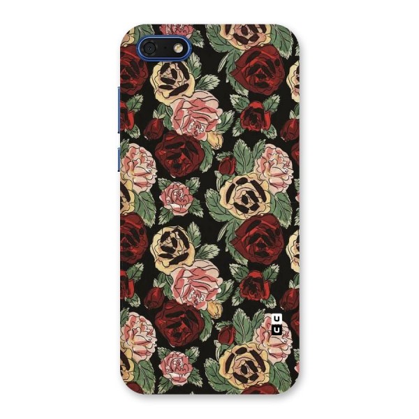 Dark Pastel Flowers Back Case for Honor 7s