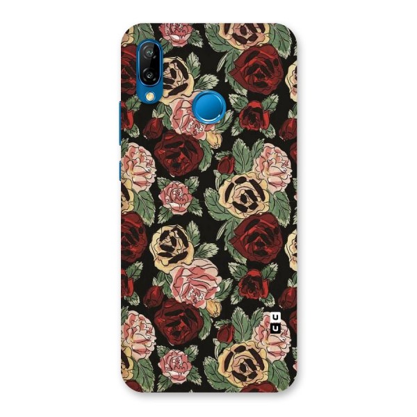 Dark Pastel Flowers Back Case for Huawei P20 Lite