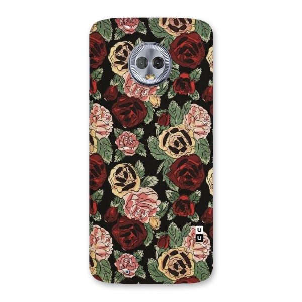 Dark Pastel Flowers Back Case for Moto G6