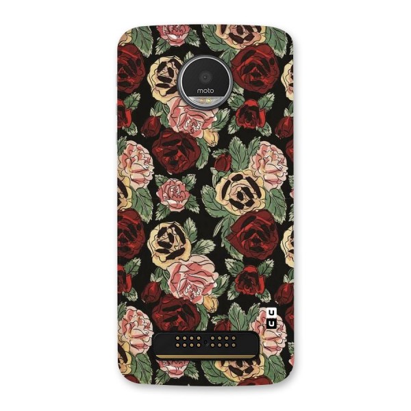 Dark Pastel Flowers Back Case for Moto Z Play