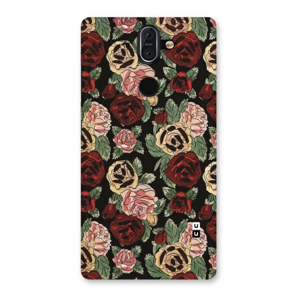 Dark Pastel Flowers Back Case for Nokia 8 Sirocco