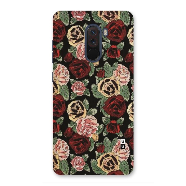 Dark Pastel Flowers Back Case for Poco F1