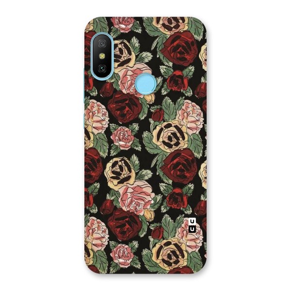 Dark Pastel Flowers Back Case for Redmi 6 Pro