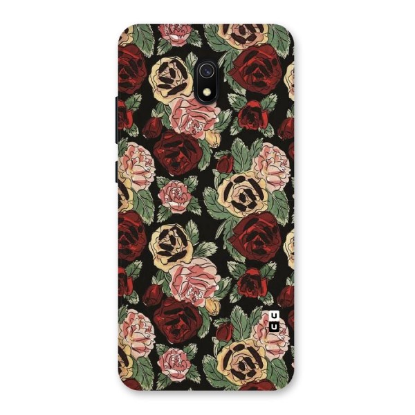 Dark Pastel Flowers Back Case for Redmi 8A