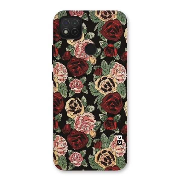 Dark Pastel Flowers Back Case for Redmi 9C