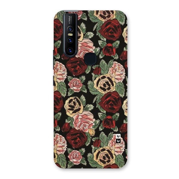 Dark Pastel Flowers Back Case for Vivo V15