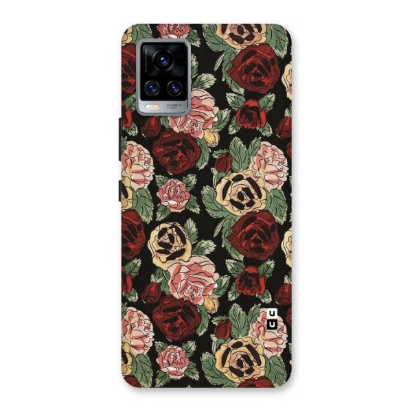 Dark Pastel Flowers Back Case for Vivo V20 Pro