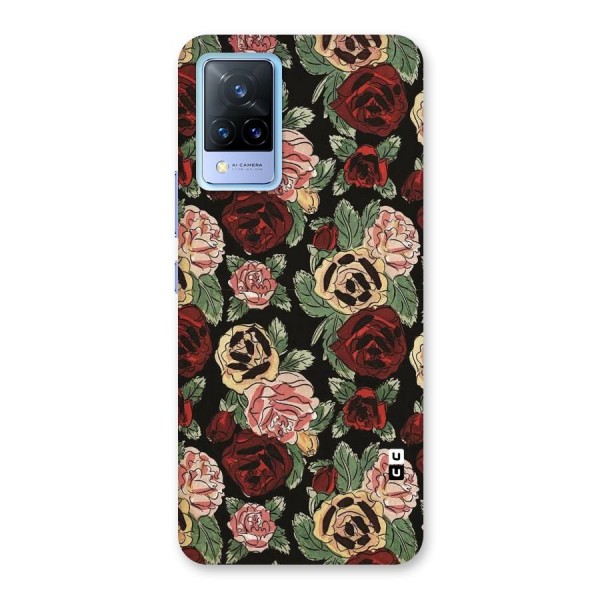 Dark Pastel Flowers Back Case for Vivo V21 5G