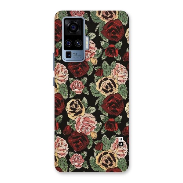 Dark Pastel Flowers Back Case for Vivo X50 Pro