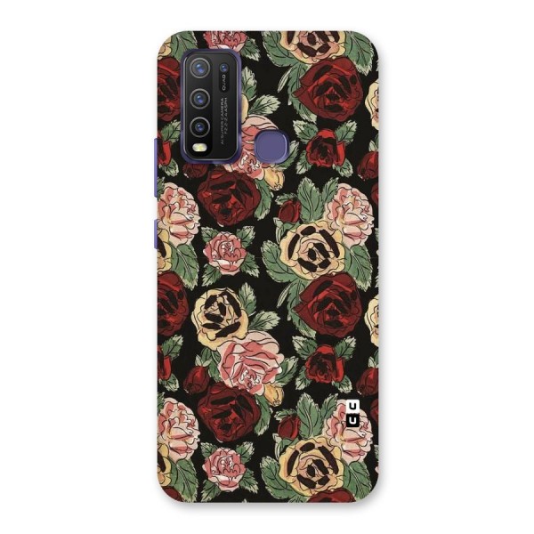 Dark Pastel Flowers Back Case for Vivo Y30