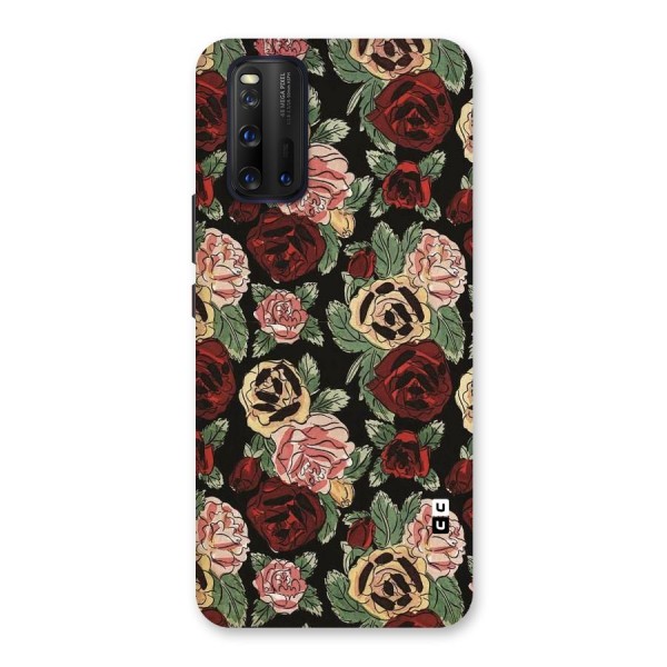 Dark Pastel Flowers Back Case for Vivo iQOO 3