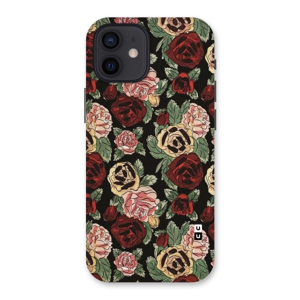 Dark Pastel Flowers Back Case for iPhone 12