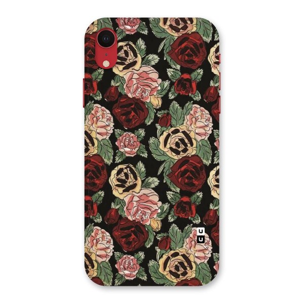 Dark Pastel Flowers Back Case for iPhone XR