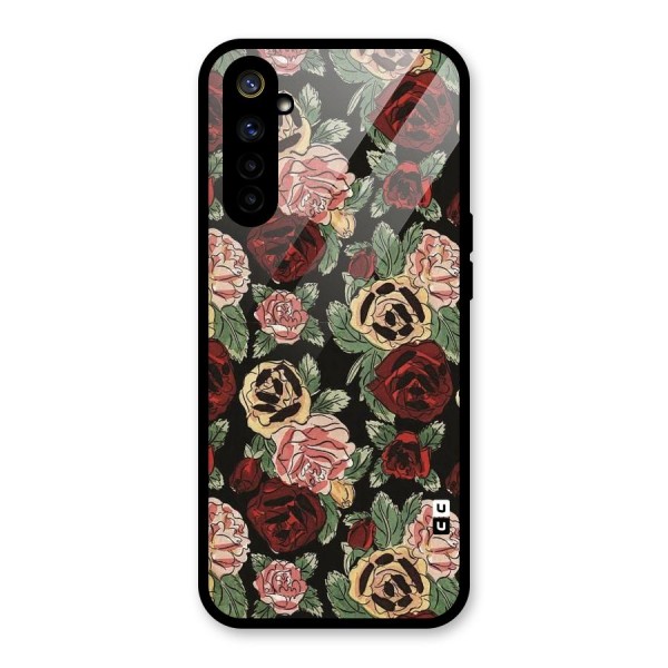 Dark Pastel Flowers Glass Back Case for Realme 6i