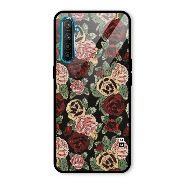 Dark Pastel Flowers Glass Back Case for Realme XT