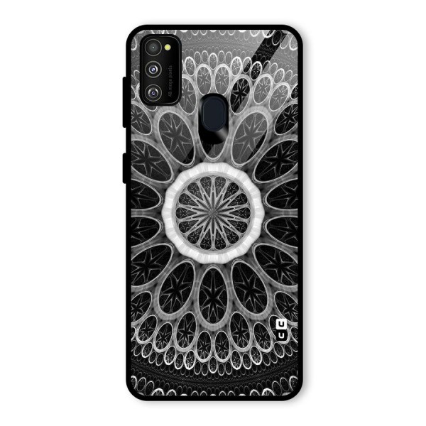 Dark Pattern Art Glass Back Case for Galaxy M21