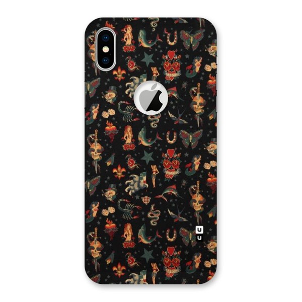 Dark Pattern Back Case for iPhone XS Logo Cut