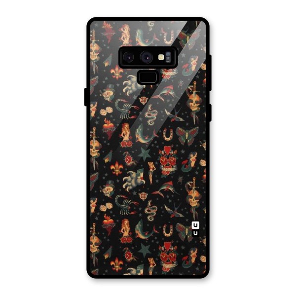 Dark Pattern Glass Back Case for Galaxy Note 9