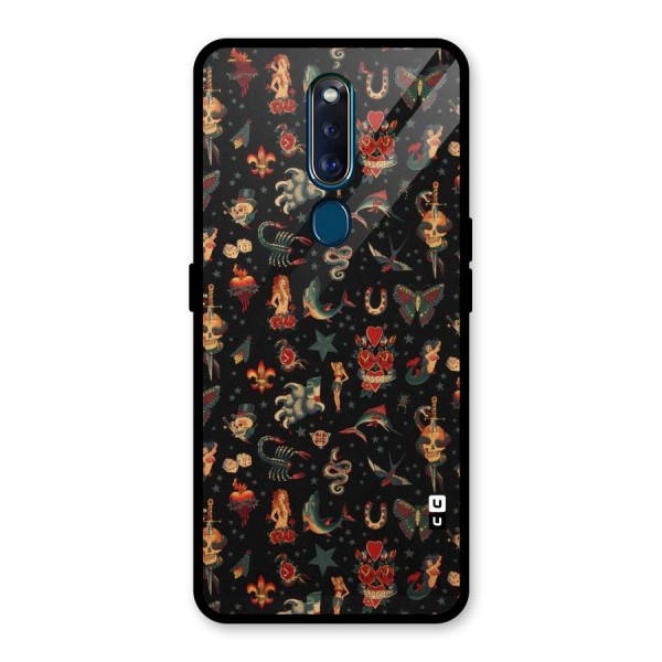 Dark Pattern Glass Back Case for Oppo F11 Pro