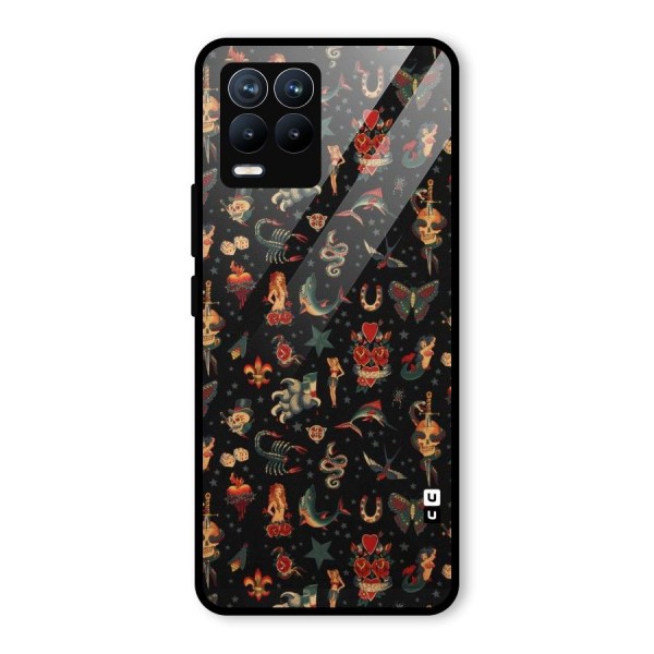 Dark Pattern Glass Back Case for Realme 8 Pro