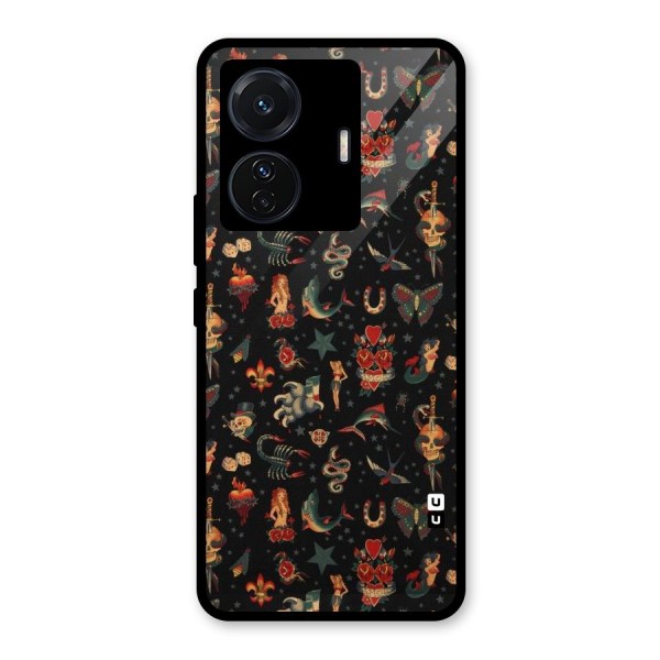 Dark Pattern Glass Back Case for Vivo T1 Pro