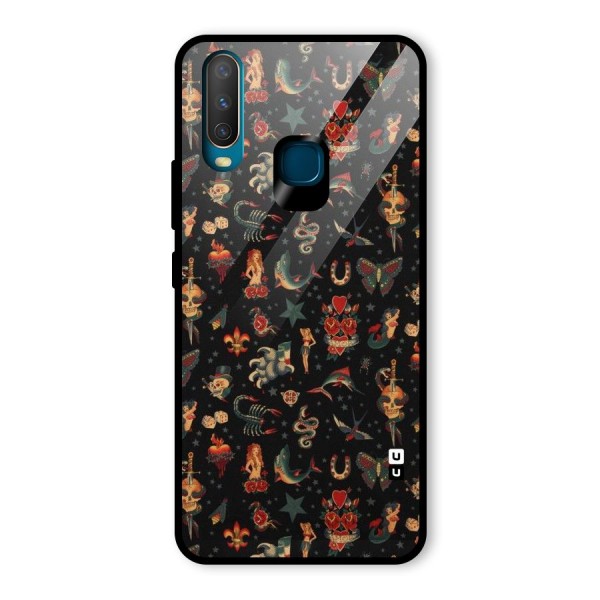 Dark Pattern Glass Back Case for Vivo Y15