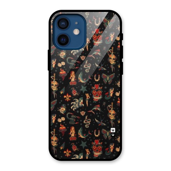 Dark Pattern Glass Back Case for iPhone 12 Mini