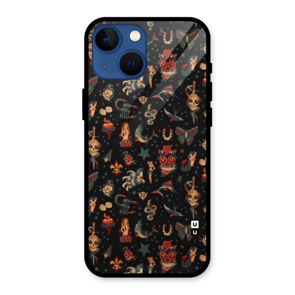 Dark Pattern Glass Back Case for iPhone 13 Mini