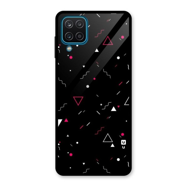 Dark Shapes Design Glass Back Case for Galaxy A12