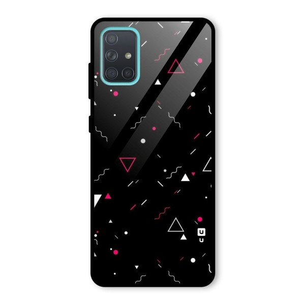 Dark Shapes Design Glass Back Case for Galaxy A71