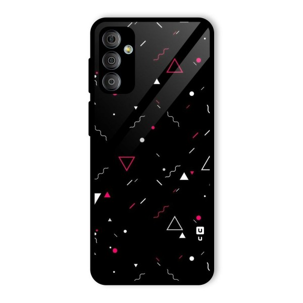 Dark Shapes Design Glass Back Case for Galaxy F23