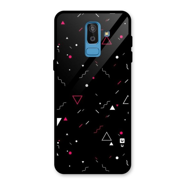 Dark Shapes Design Glass Back Case for Galaxy J8