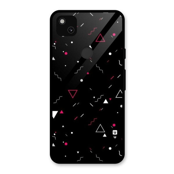 Dark Shapes Design Glass Back Case for Google Pixel 4a