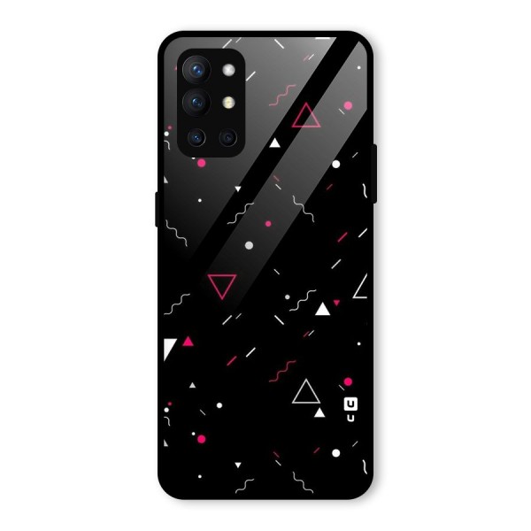 Dark Shapes Design Glass Back Case for OnePlus 9R