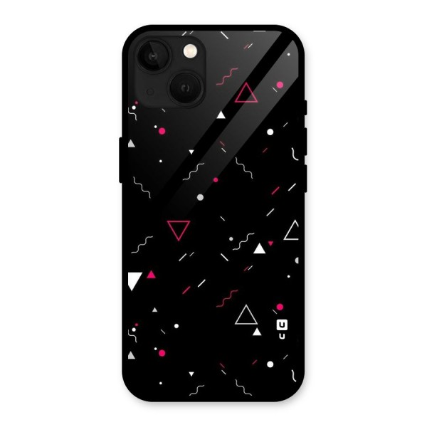 Dark Shapes Design Glass Back Case for iPhone 13