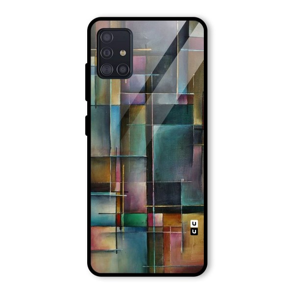 Dark Square Shapes Glass Back Case for Galaxy A51