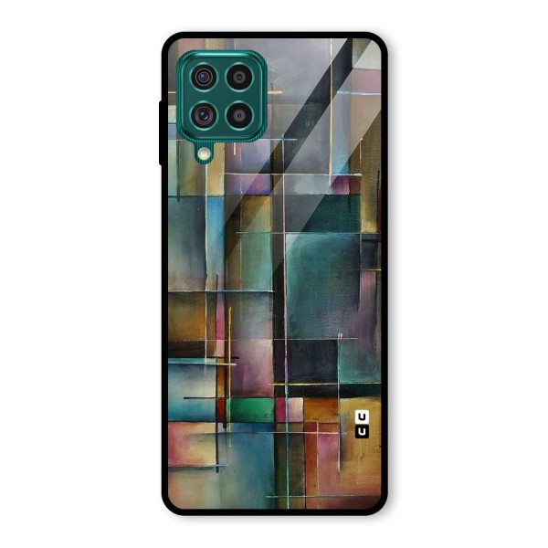 Dark Square Shapes Glass Back Case for Galaxy F62