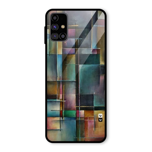 Dark Square Shapes Glass Back Case for Galaxy M31s