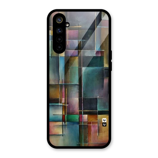 Dark Square Shapes Glass Back Case for Realme 6