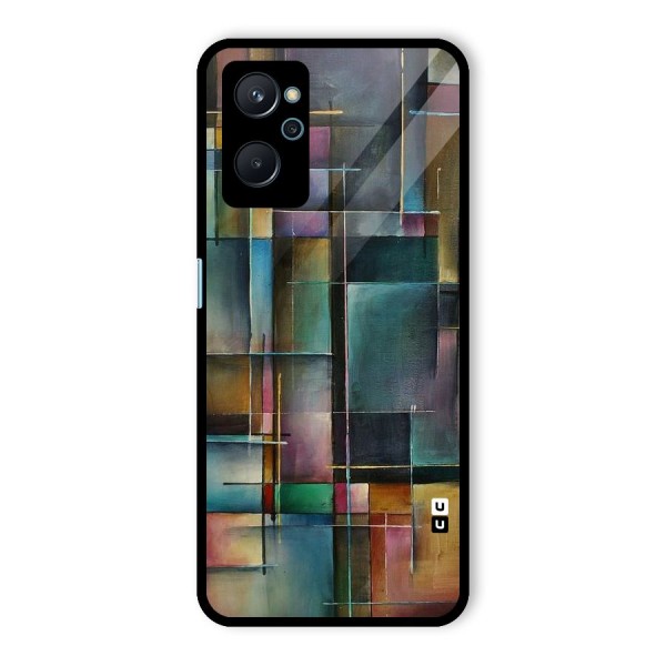 Dark Square Shapes Glass Back Case for Realme 9i