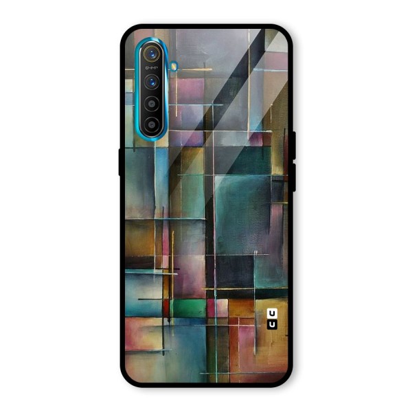 Dark Square Shapes Glass Back Case for Realme XT