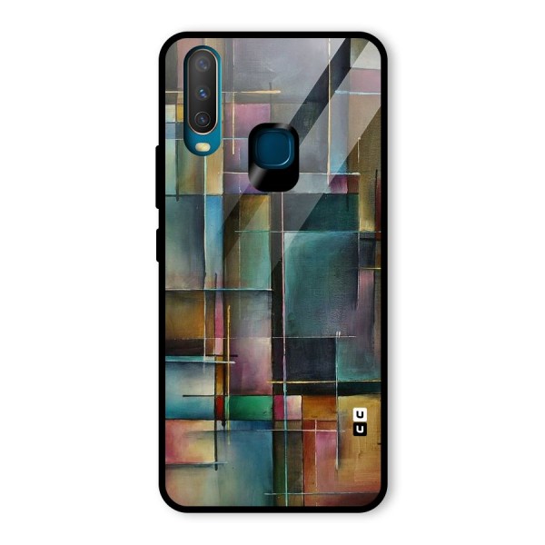 Dark Square Shapes Glass Back Case for Vivo Y15