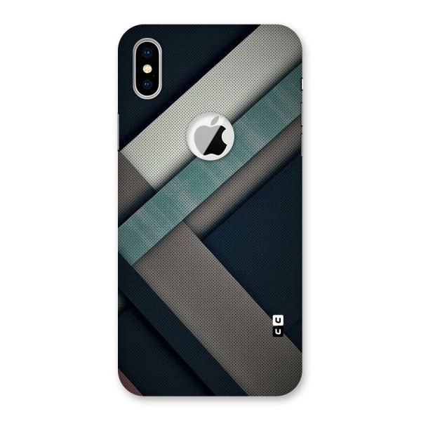 Dark Stripes Back Case for iPhone XS Logo Cut