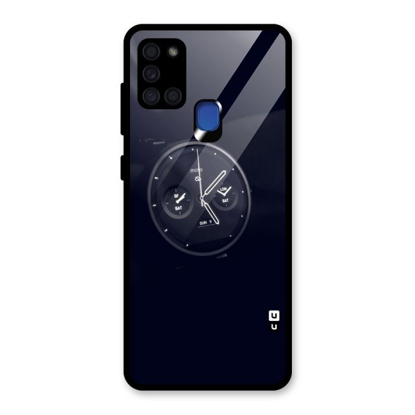 Dark Watch Glass Back Case for Galaxy A21s